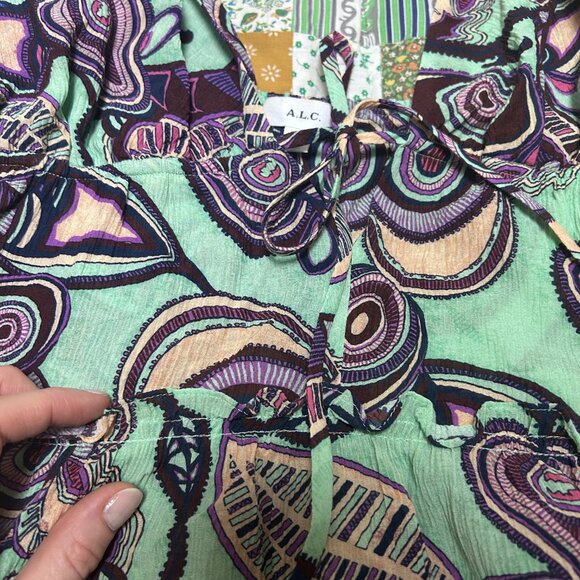 ALC Boho Printed Babydoll Blouse - Picture 6 of 9